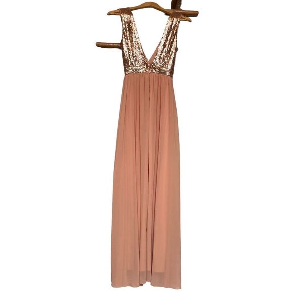 Lulus Elegant Encounter Rose Gold Sequin Dress Size XS - Picture 9 of 11